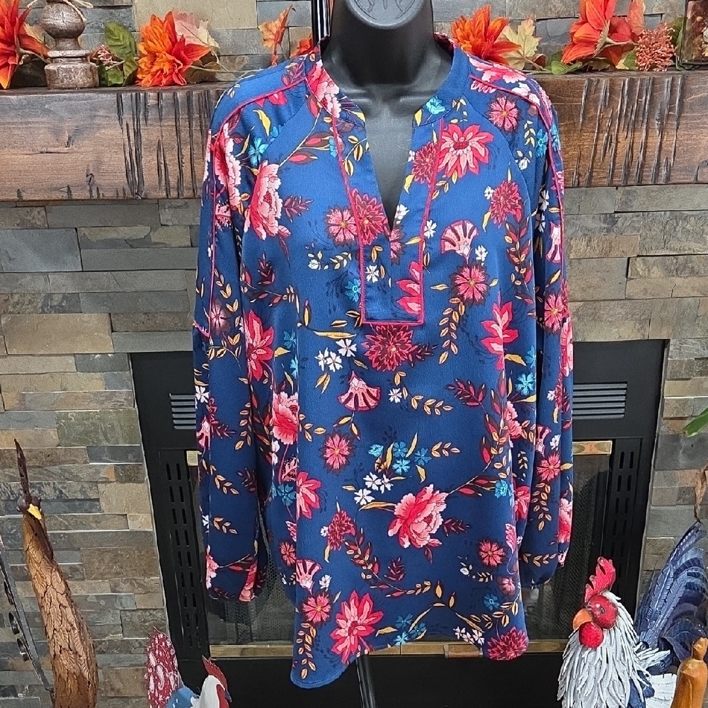LOFT Floral Long Sleeve Blouse